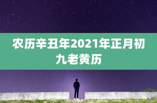 农历辛丑年2021年正月初九老黄历