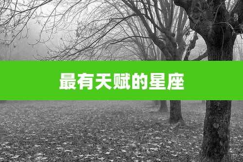 最有天赋的星座