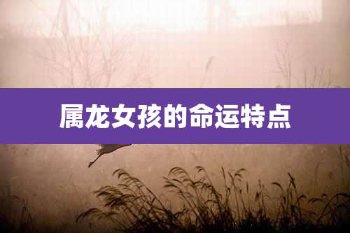 属龙女孩的命运特点