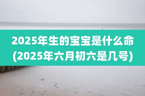 2025年生的宝宝是什么命(2025年六月初六是几号)
