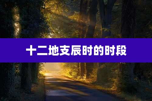 十二地支辰时的时段