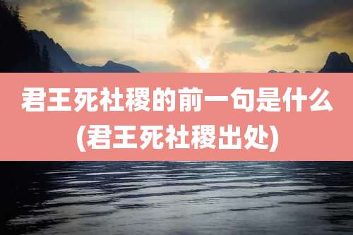 君王死社稷的前一句是什么(君王死社稷出处)