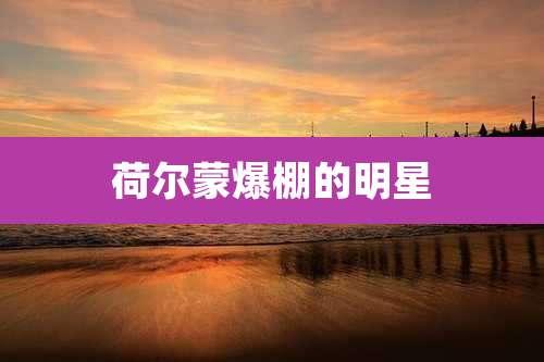 荷尔蒙爆棚的明星