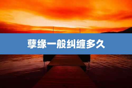 孽缘一般纠缠多久