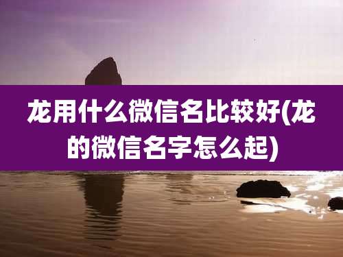 龙用什么微信名比较好(龙的微信名字怎么起)