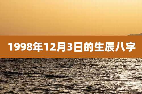 1998年12月3日的生辰八字