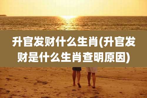 升官发财什么生肖(升官发财是什么生肖查明原因)