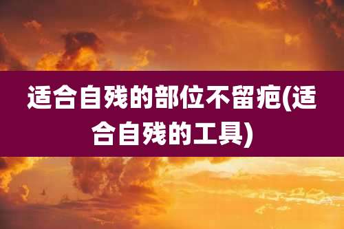 适合自残的部位不留疤(适合自残的工具)