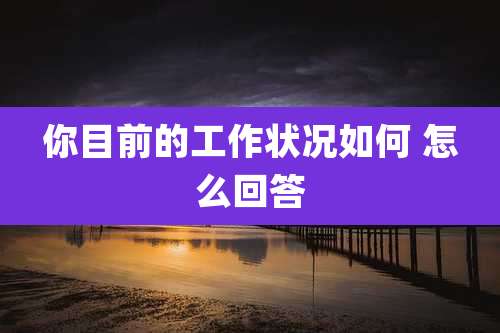 你目前的工作状况如何 怎么回答