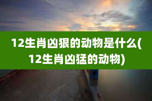 12生肖凶狠的动物是什么(12生肖凶猛的动物)