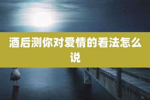 酒后测你对爱情的看法怎么说