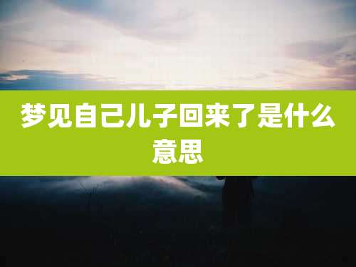 梦见自己儿子回来了是什么意思