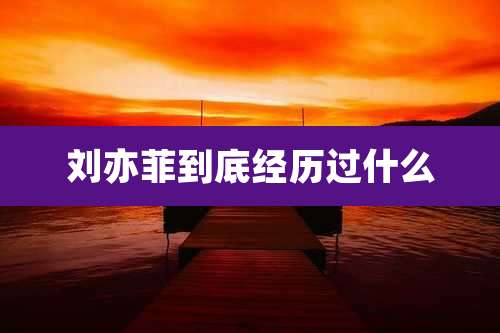 刘亦菲到底经历过什么