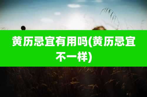 黄历忌宜有用吗(黄历忌宜不一样)