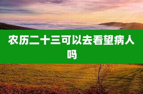 农历二十三可以去看望病人吗