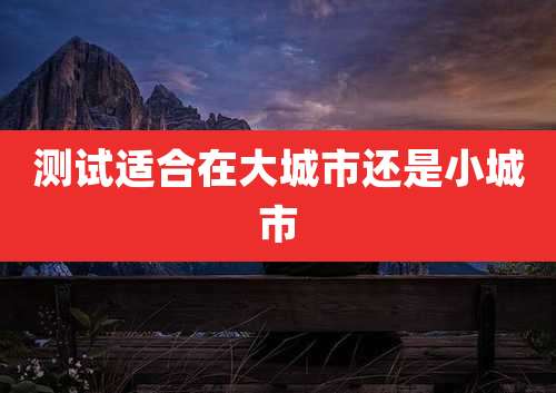 测试适合在大城市还是小城市