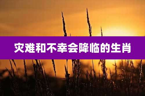 灾难和不幸会降临的生肖