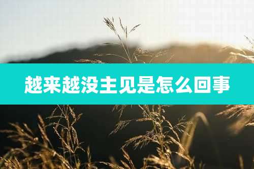 越来越没主见是怎么回事