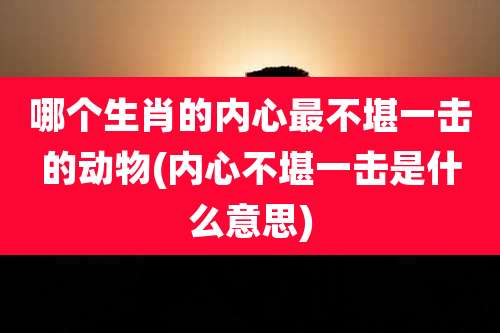 哪个生肖的内心最不堪一击的动物(内心不堪一击是什么意思)