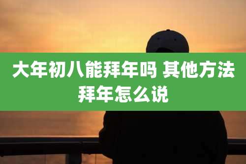 大年初八能拜年吗 其他方法拜年怎么说