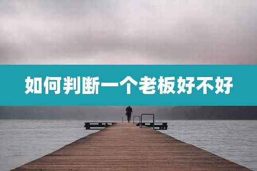 如何判断一个老板好不好