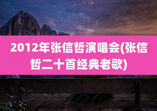 2012年张信哲演唱会(张信哲二十首经典老歌)