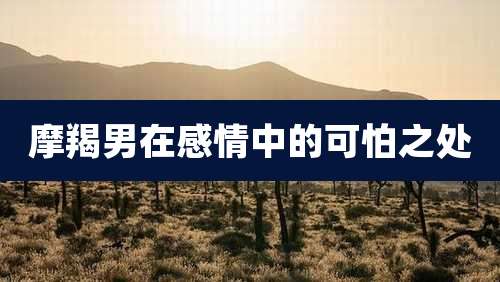 摩羯男在感情中的可怕之处