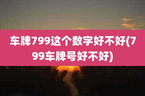 车牌799这个数字好不好(799车牌号好不好)