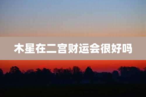 木星在二宫财运会很好吗