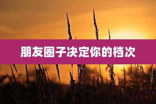 朋友圈子决定你的档次