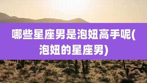 哪些星座男是泡妞高手呢(泡妞的星座男)