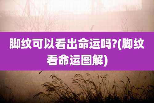 脚纹可以看出命运吗?(脚纹看命运图解)