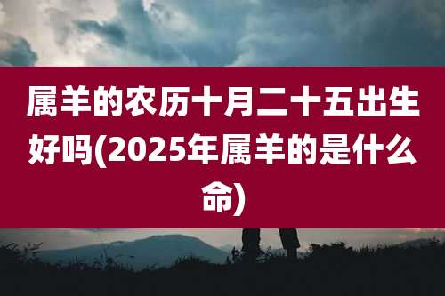 属羊的农历十月二十五出生好吗(2025年属羊的是什么命)