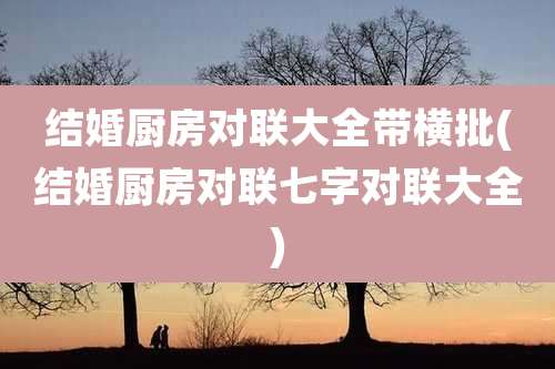 结婚厨房对联大全带横批(结婚厨房对联七字对联大全)