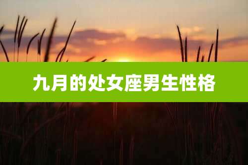 九月的处女座男生性格