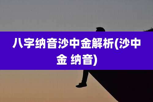 八字纳音沙中金解析(沙中金 纳音)