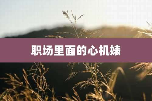 职场里面的心机婊