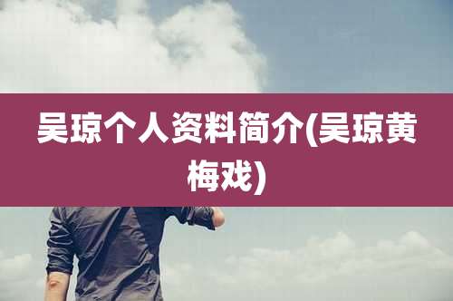 吴琼个人资料简介(吴琼黄梅戏)