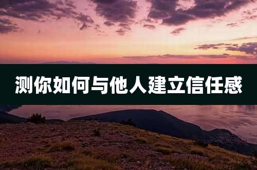 测你如何与他人建立信任感