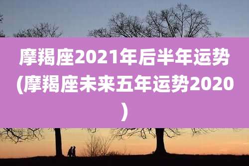 摩羯座2021年后半年运势(摩羯座未来五年运势2020)