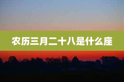 农历三月二十八是什么座