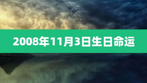 2008年11月3日生日命运