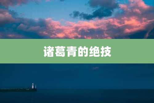 诸葛青的绝技
