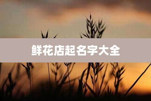 鲜花店起名字大全