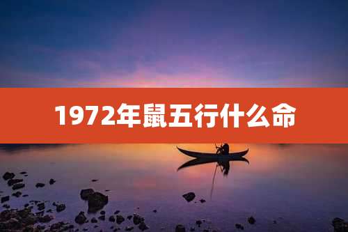 1972年鼠五行什么命