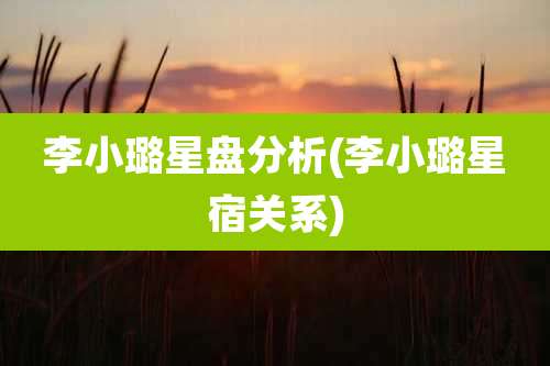 李小璐星盘分析(李小璐星宿关系)