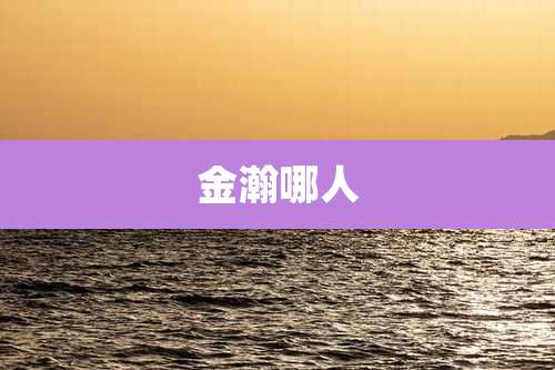 金瀚哪人