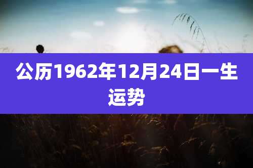 公历1962年12月24日一生运势