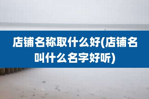 店铺名称取什么好(店铺名叫什么名字好听)