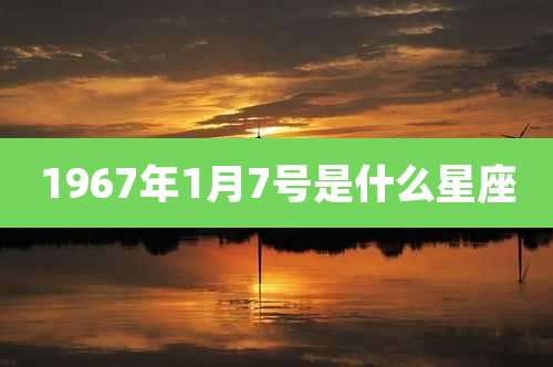 1967年1月7号是什么星座